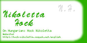 nikoletta hock business card